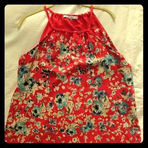Orange Floral Tank Top